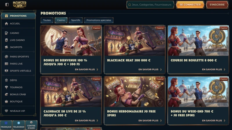 Monsterwin Bonuses