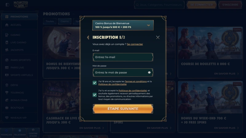 Monsterwin Registration